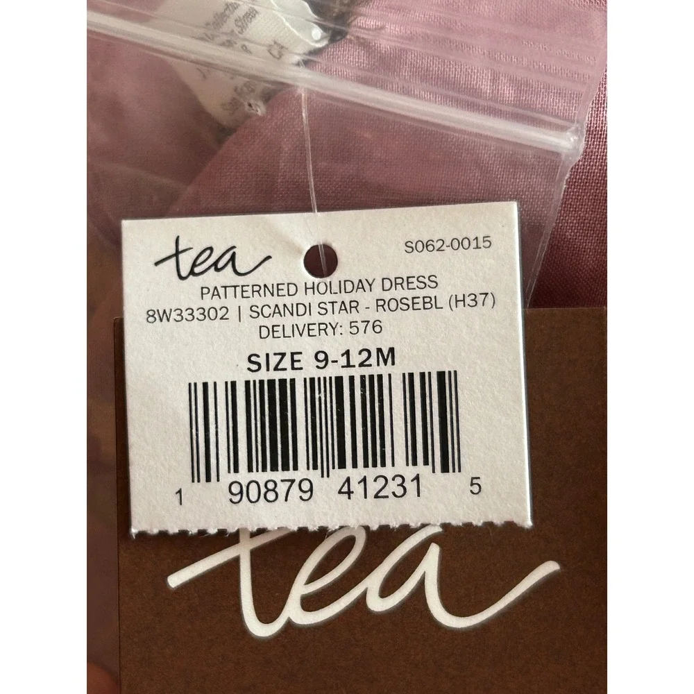 Tea‎ Collection Baby Girl Dress with Bloomers Sz 9-12M Pink Gold Scandi Star NWT